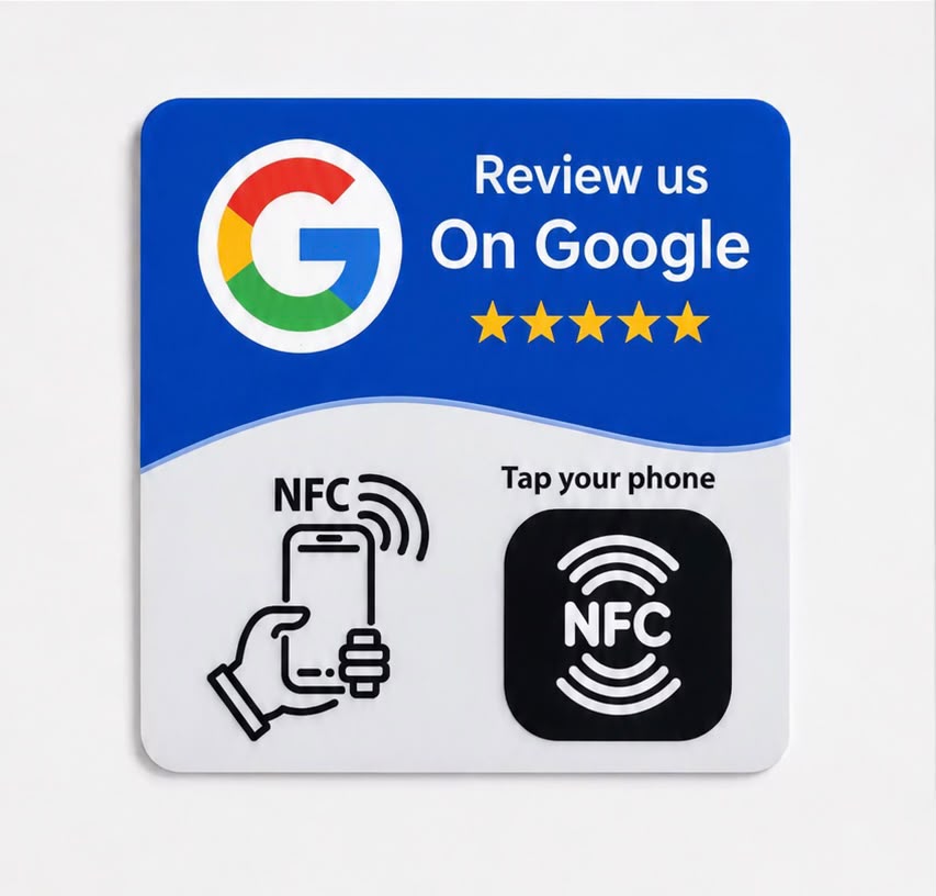 Tarjeta NFC + QR para reseñas en Google